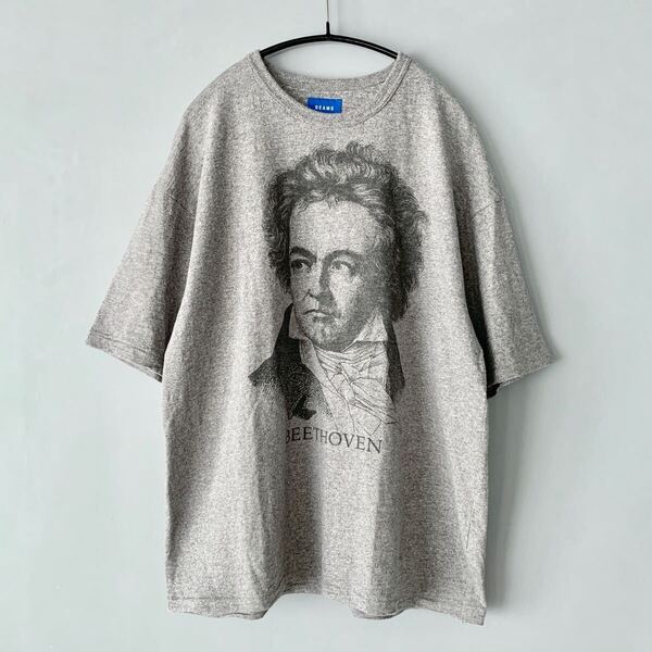 BEAMS 偉人 ベートーベン フェイス Tシャツ M ワイド グレー 厚手 ヘヴィーウェイト