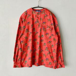 ラルフローレン 90's ポニー総柄 ヘンリーネックシャツ 長袖Tシャツ ralph lauren