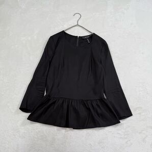 ISABEL MARANT シルク ペプラム カットソー 38 イザベルマラン バックジップ チュニック ブラック黒 絹