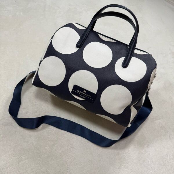 Max Mara WEEKENDLINE 2way ボストンバッグ ドット マックスマーラ ウィークエンド ショルダーバッグ水玉 希少 夏 ハンドバッグ