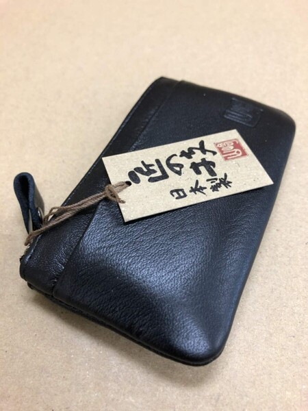 新品未使用 送料込み メンズ レディース キッズ 匠の技 日本製 本革製 レザー ファスナー小銭入れ コインケース ブラック
