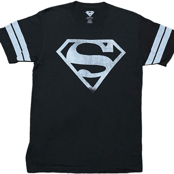 MADE IN MEXICO製 Superman ロゴプリント半袖Tシャツ ブラック Mサイズ スーパーマン アメコミ メキシコ製 Tシャツ 古着