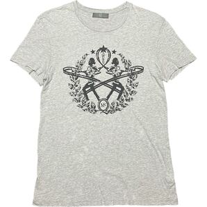 MADE IN ROMANIA製 ALEXANDER McQUEEN 半袖プリントTシャツ グレー XSサイズ アレキサンダーマックイーン Tシャツ ルーマニア製