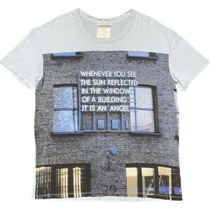 MADE IN PORTUGAL製 EACH OTHER Robert Montgomery 昇華プリント半袖ビックシルエットTシャツ ライトブルー XSサイズ イーチアザー