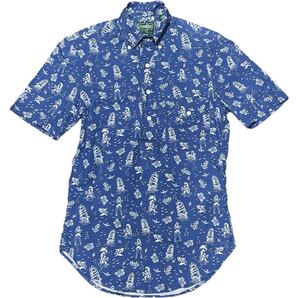 【BEAMS 取り扱い】 MADE IN USA製 GITMAN VINTAGE ボタンダウンプルオーバーアロハシャツ ネイビー XSサイズ ギットマン アメリカ製