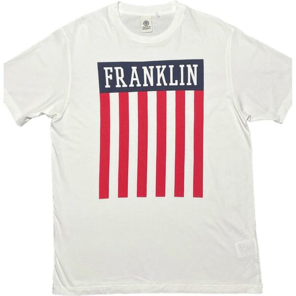 MADE IN ITALY製 FRANKLIN MARSHALL 星条旗柄プリント 半袖Tシャツ ホワイト Mサイズ フランクリンマーシャル イタリア製