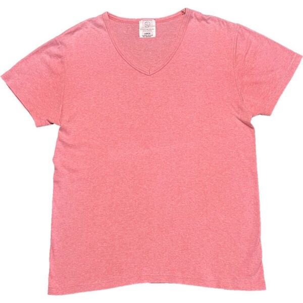BEAUTY & YOUTH UNITED ARROWS PRE-SHRUNK Vネック半袖Tシャツ ピンク Lサイズ ビューティーアンドユース ユナイテッドアローズ 無地