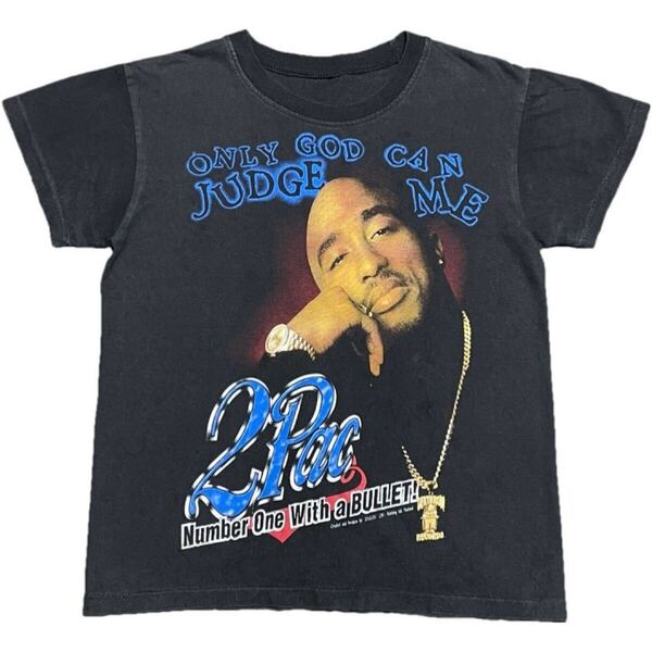 2PAC ONLY GOD CAN JUDGE ME プリントTシャツ ブラック 2パック HIPHOP バンドTシャツ アーティストTシャツ WESTSIDE ウエストサイド 黒