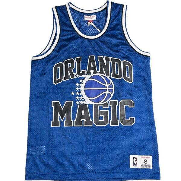タグ付き新古品 mitchell & ness × HARDWOOD CLASSICS × ORLANDO MAGIC バスケットボールゲームジャージ ブルー Sサイズ バスケ NBA 青