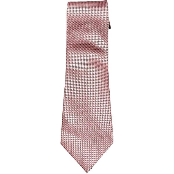 MADE IN ITALY製 Ermenegildo Zegna ソリッド ジャガード織り シルクネクタイ ピンク エルメネジルドゼニア イタリア製 ブランドネクタイ