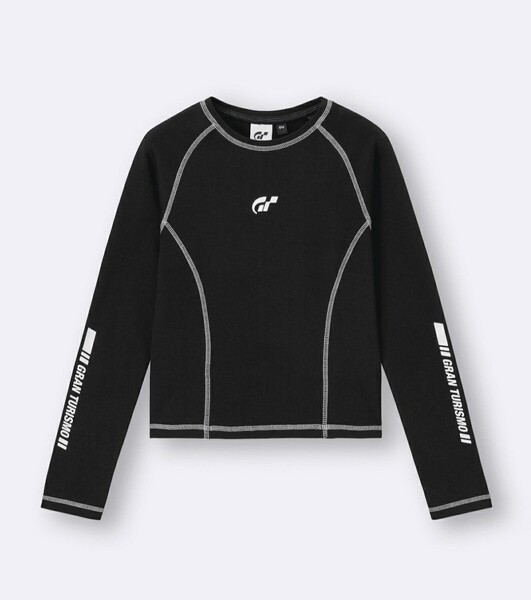 Lサイズ 新品 グランツーリスモ コラボ グラフィックTシャツ 本体綿100% 長袖 ロンT ブラック 黒 GU ジーユー 送料無料