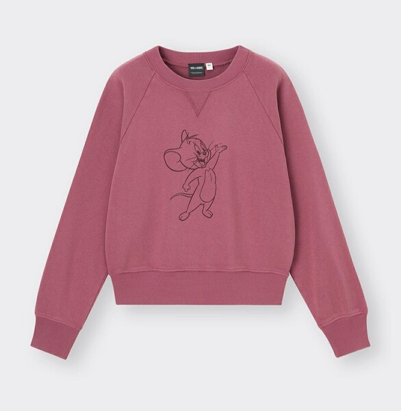 3XL 新品 トムとジェリー スウェット プルオーバー レッド 長袖 トレーナー GU トムジェリ TOMandJERRY ヴィンテージ風 大きいサイズ 4L