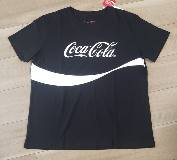 レディース XLサイズ 新品 coca-cola コカコーラ グラフィックT ブラック Tシャツ 半袖 GU ジーユー 黒 白 綿100% LLサイズ 送料無料