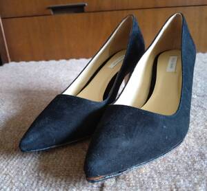 COLE HAAN ポインテッドトゥパンプス ブラックスウェード 23センチ 6.5センチヒール やや使用感あり