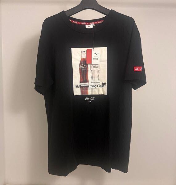 PUMA Coca-Cola プーマ コカコーラ コラボ 半袖 Tシャツ Tee Sサイズ ブラック 黒 Black ボトル ビン 瓶 刺繍 プリント