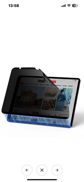 h28 iPad Air 13インチ (2024) 用 マグネット式プライバシースクリーンプロテクター 覗き見防止 1枚入り