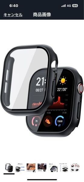 g225 Apple Watch ケース 42mm【series 10 対応 】一体型 超薄型 PC+ガラス素材 強化ガラス 超薄型 全面保護 耐衝撃 (42mm,ブラック)