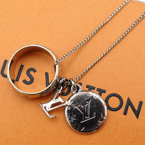 ルイヴィトン リング ネックレス シルバー モノグラム M62485 メンズ LOUIS VUITTON
