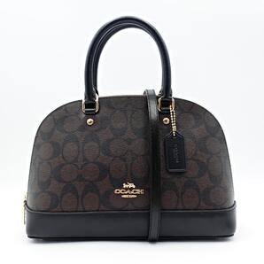 未使用 COACH コーチ シグネチャー 2WAY ハンドバッグ 27583 ショルダーバッグ ミニ シエラ サッチェル ブラウン ブラック レディース