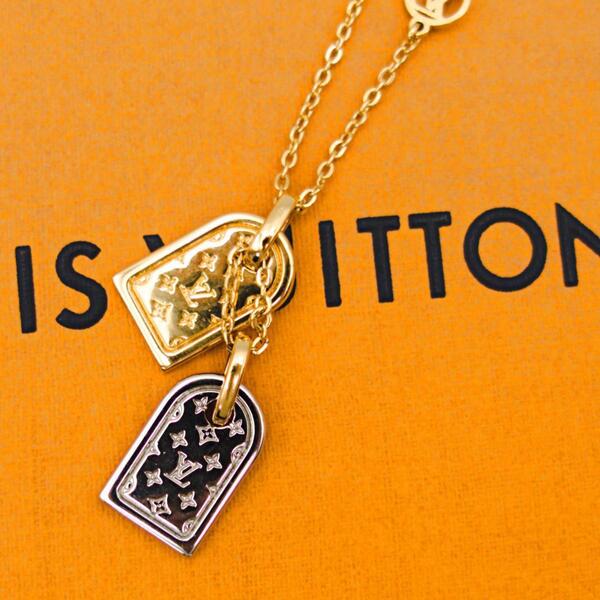 ルイヴィトン ナノグラム ネックレス ゴールド エセンシャル LV プティルイ レディース LOUIS VUITTON