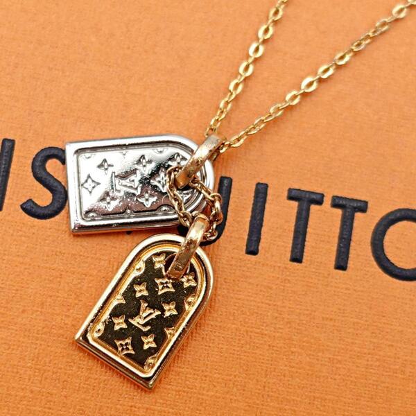 ルイヴィトン ナノグラム ネックレス ゴールド エセンシャル LV プティルイ レディース シルバー LOUIS VUITTON