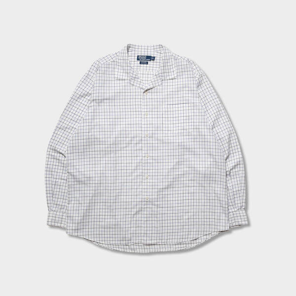 希少 90s 開襟 オープンカラー BONNARD ポロ ラルフ ポニーなし CALDWELL コードウェル チェック タッターソール