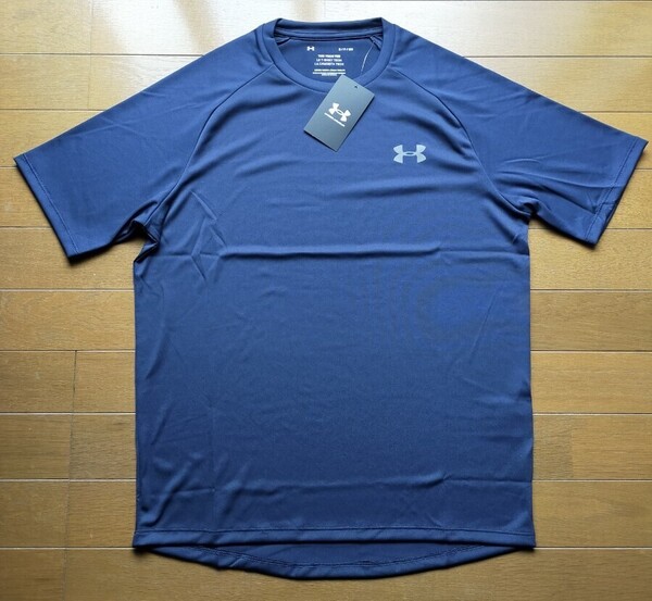 UNDER ARMOUR アンダーアーマー トレーニング Tシャツ UAテック2.0 ショートスリーブ Sサイズ ネイビー タグ付き 定価2750円 y10538-1-HZ8