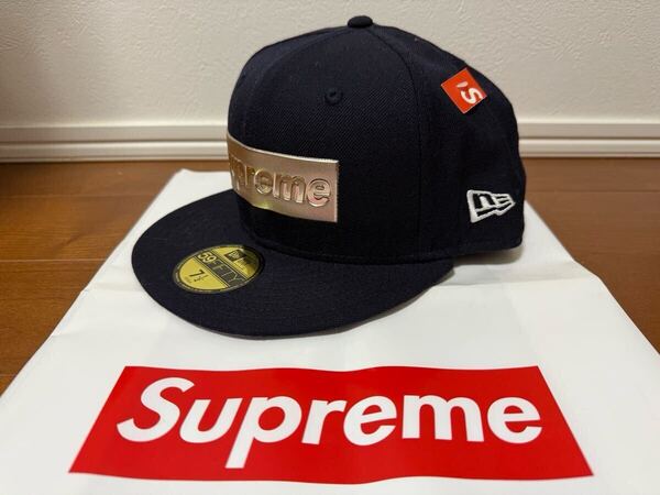 木村 拓哉 着用 16SS Supreme Metallic Box Logo New Era Navy シュプリーム メタリック ボックス ロゴ ニューエラ キャップ キムタク 25SS