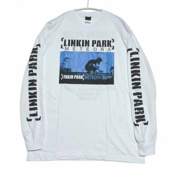 新品 ロングTシャツ リンキンパーク メテオラ バンドTロックT 長袖 白 L メンズ