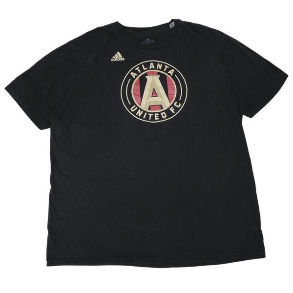 アディダス ユナイテッドFC 半袖Tシャツ サッカー ブラック 夏物古着i72 XL相当