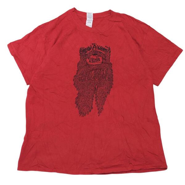 海外映画 半袖Tシャツ ムービーT ロゴT レッド 夏物古着i78 L相当
