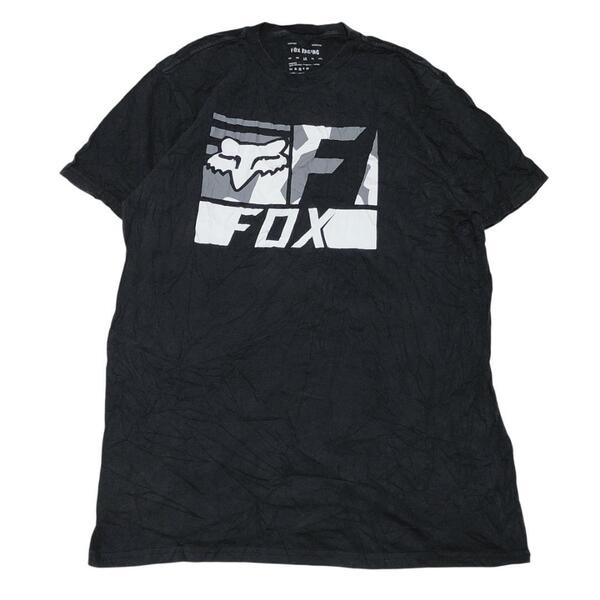 フォックスレーシング 半袖Tシャツ ロゴT ブラック 夏物古着i81① L相当