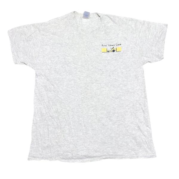 US企業 半袖Tシャツ ミシガン州 芝生サービス業者 夏物古着i86① L相当
