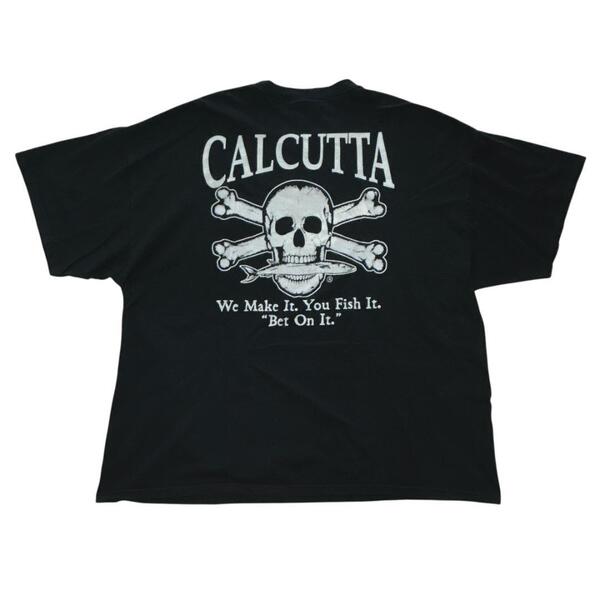 スカル 半袖Tシャツ フィッシュ ロゴT 胸ポケット ロゴタグ 夏物古着cj3 XXXL相当