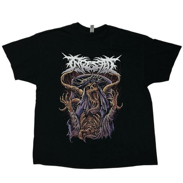 UKインジェステッド バンド半袖Tシャツ ロックT ゾンビ スカル 夏物 cj9 XXL相当