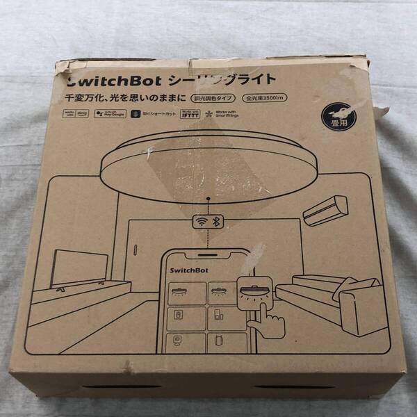 「美品」SwitchBot LEDシーリングライト 6畳 Alexa 無段階 調光調色 照明器具 3500lm 2.4GHzWi-Fi Bluetoothに対応 W2612230