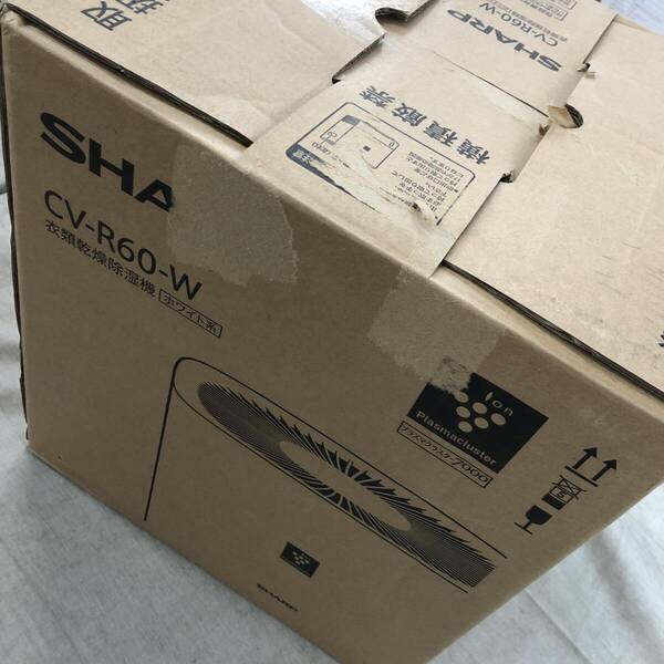 25年製【極美品】シャープ 衣類乾燥 除湿機 CV-R60-W ホワイト 5.6L/日 プラズマクラスター 7000 デシカント方式 省スペース コンパクト