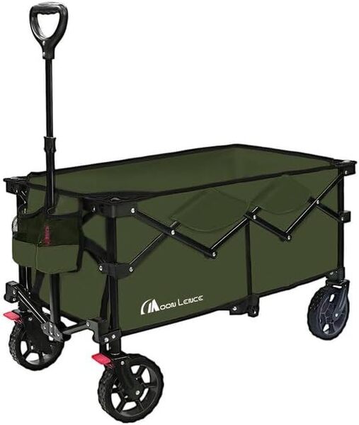 未使用 MOON LENCE 【ブレーキ付き】 キャリーワゴン 折りたたみキャリーカート 超コンパクト大容量135L 耐荷重130kg アウトドア キャンプ