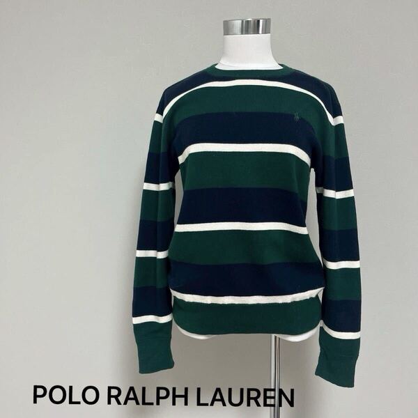 ポロ ラルフローレン RALPH LAUREN ボーダー セーター ニット コットン トップス 長袖 グリーン 緑 ネイビー 紺 ホワイト 白 7430FH