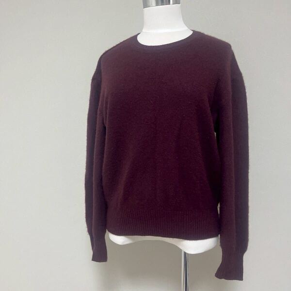 レリアン Lellan カシミアニット カシミヤ cashmere 長袖 ニット セーター カシミヤ100% 臙脂色 えんじ ワインレッド 7430FH