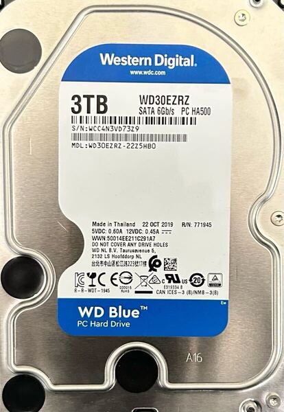 即決 送料無料 WESTERN DIGITAL WD30EZRZ 3TB 3.5インチ HDD ハードディスク NAS 中古