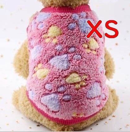 暖かい★フリース★ピンク【XS】小型犬 秋,冬,春先も♪防寒 かわいい♪肉球柄 ペットウェア 犬服 セーター 犬 猫【ピンク/XS】