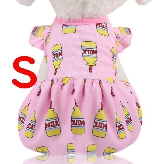 ワンピース★ピンク【S】夏 メッシュ生地♪可愛い サマーワンピ ペットウェア 小型犬 犬服 女の子【S】Tシャツ タンクトップ