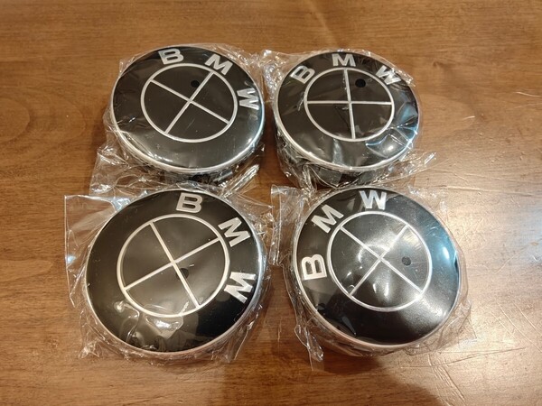 BMW ホイールセンターキャップ ブラック 68mm 4個セット