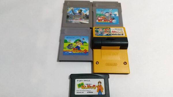 【送料込み】GBA 川のぬし釣り5 海のぬし釣り2 スーパーブラックバス2 川のぬし釣り2 & 3 簡易消毒済み ゲームボーイ