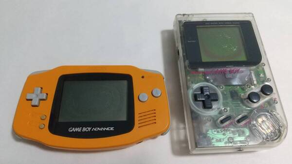 【送料込み】GBA 通電可 液晶焼けジャンク ゲームボーイアドバンス本体オレンジ 橙 GAME BOY ゲームボーイ スケルトン 簡易消毒済み