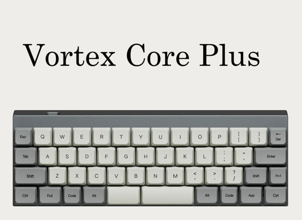 【新品・未開封】Vortex Core Plus 40%キーボード Retro Gray Low Profile Brown軸 ワイヤレス対応 VIA対応