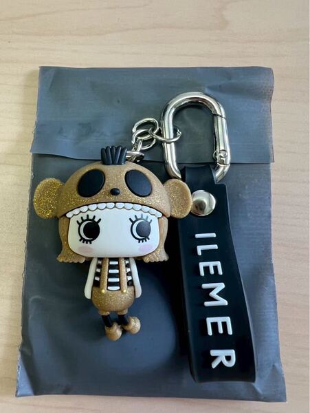 超フォロー割 ILEMER ハッピーチャーム ゴールド ラメ キーホルダー