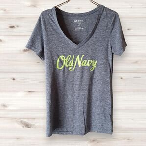 A0731 オールドネイビー OLD NAVY Tシャツ 半袖 (S) プリント文字
