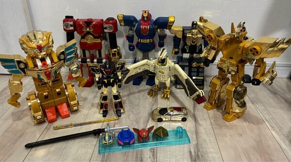黄金勇者ゴルドラン 獣王合体レオンカイザー DX ゴルゴン オーレンジャーロボ ツバサマル ニンジャマン レッドパンチャー ジャンク 現状品